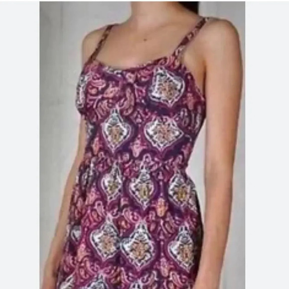 J Crew Purple Paisley Boho Print Slip Dress Size 4 Fall Transition Piece Layers - Picture 10 of 10